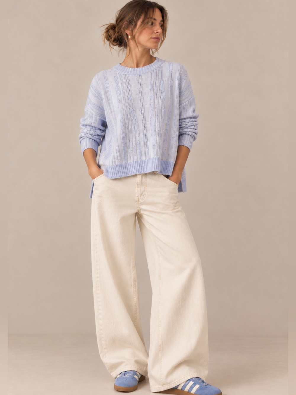 Pilcro Textured High-Low Pullover Sweater - small